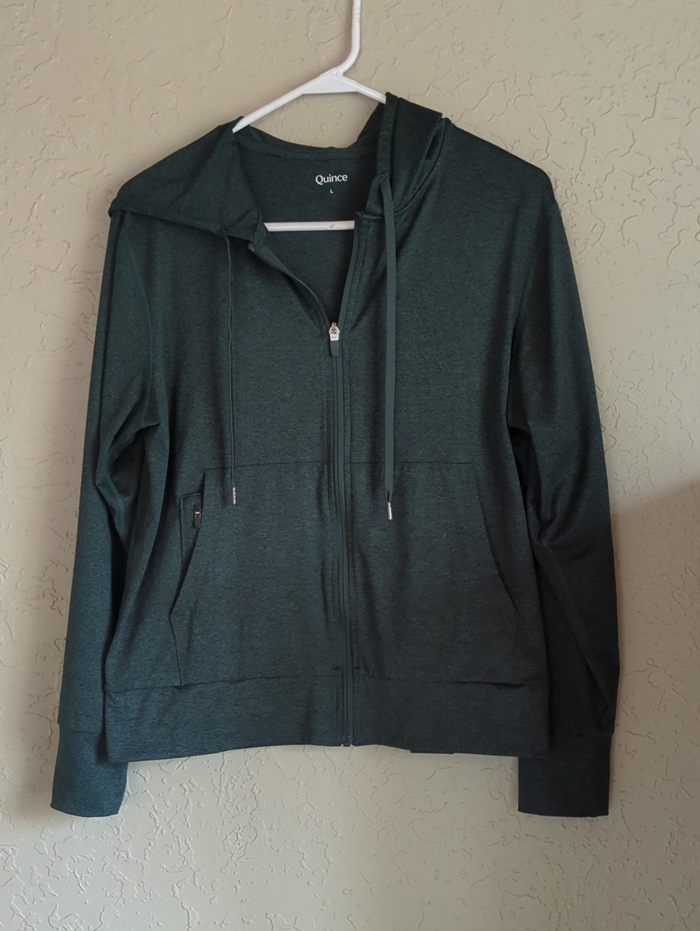 Quince Flowknit Zip Up Hoodie EUC
